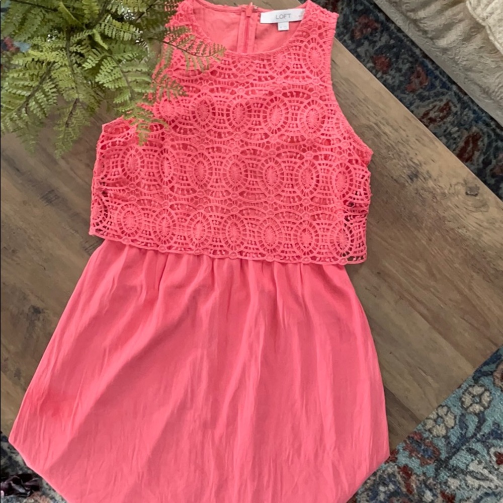 LOFT peachy pink cocktail dress